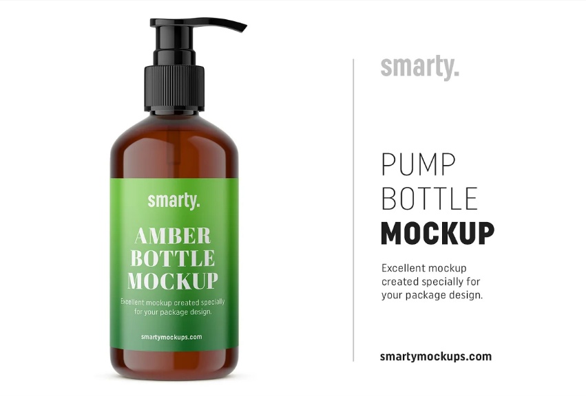Amber Pump Bottle Mockups