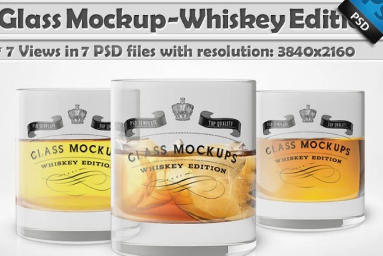 Clear Whisky Glass Mockups