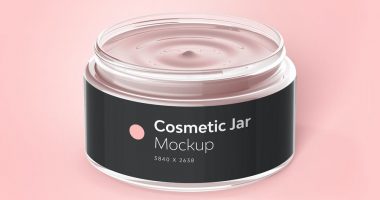 cream jar mockup psd