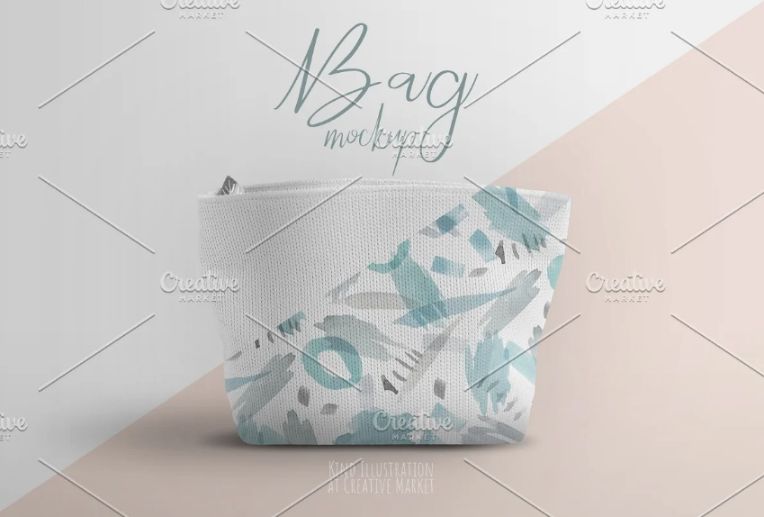 Cosmetic Fabric Bag Mockup