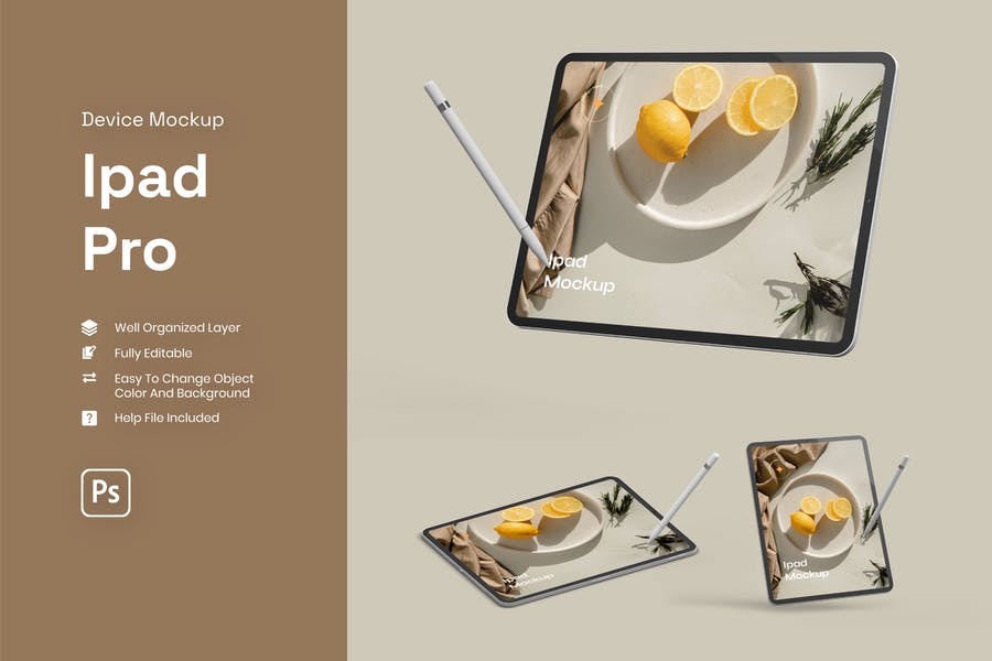 Fully Editable iPad Display Mockups
