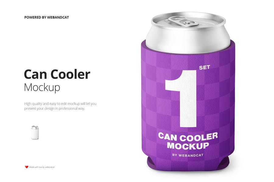 High Quality Can Cooler Mockup