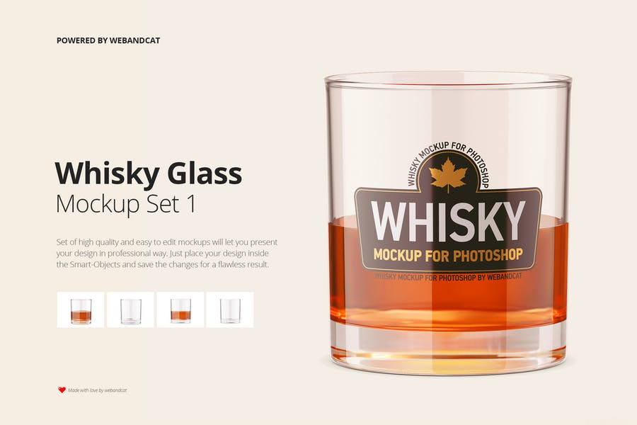 High Quality Whisky Glass Mockup