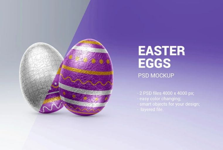 Isolataed Easter Egg Mockup PSD