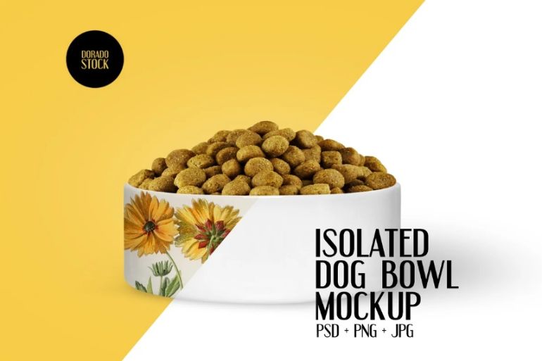 Isolated Dog Bowl Mockup