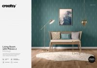 living room mockup psd