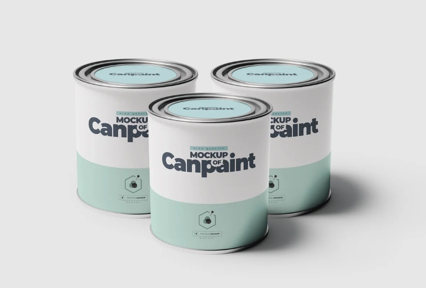 Metal Can of paint Mockup