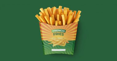 French fries mockup psd