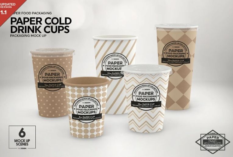 Paper Drinks Cup Mockup PSD