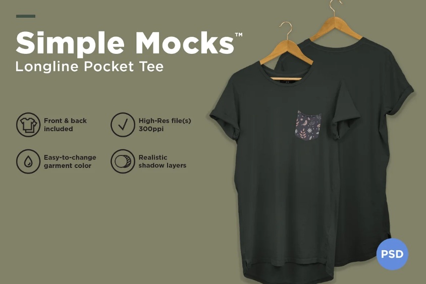 Pocket Tee Shirt Mockup PSD