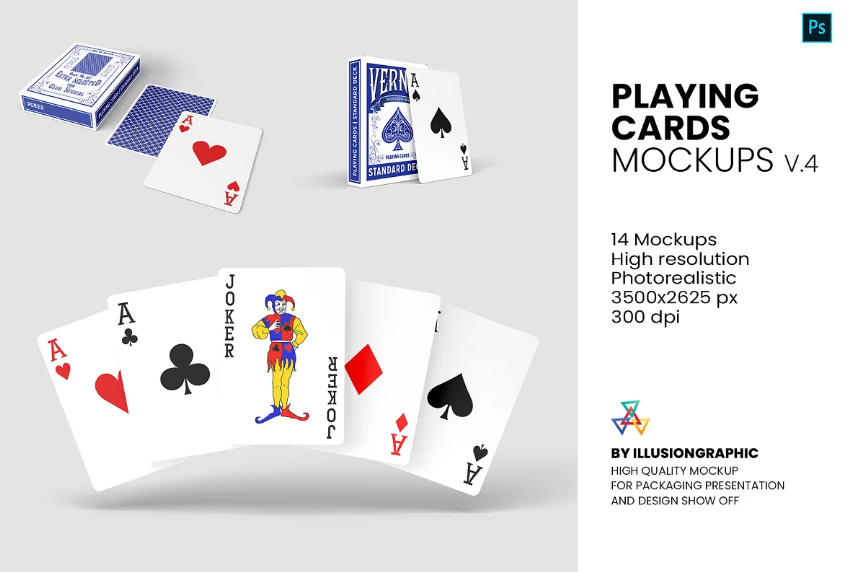 Realistic Playing Cards Mockup