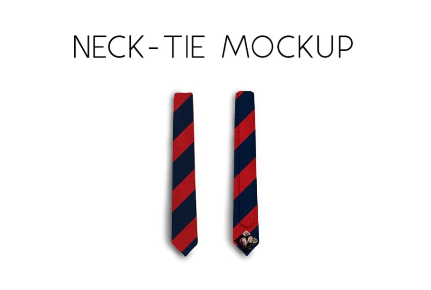 Simple Neck Tie Mockup PSD