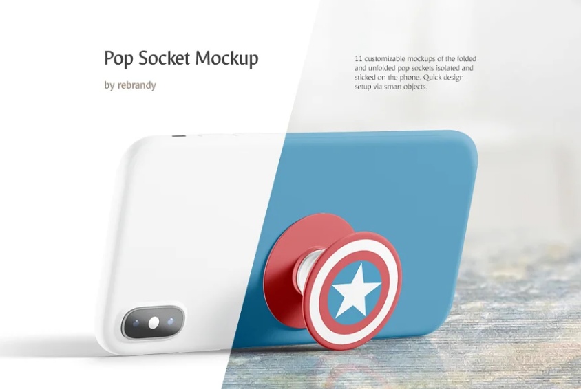 Smartphone Pop Socket Mockup PSD