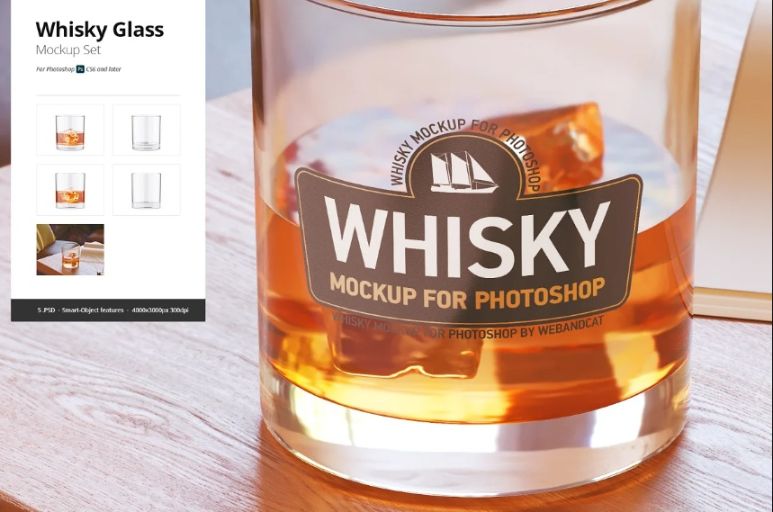 Whisky Glass Mockup Set