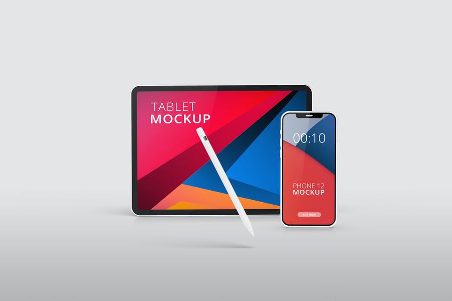 iPhone and Tablet Screen Mockup PSD