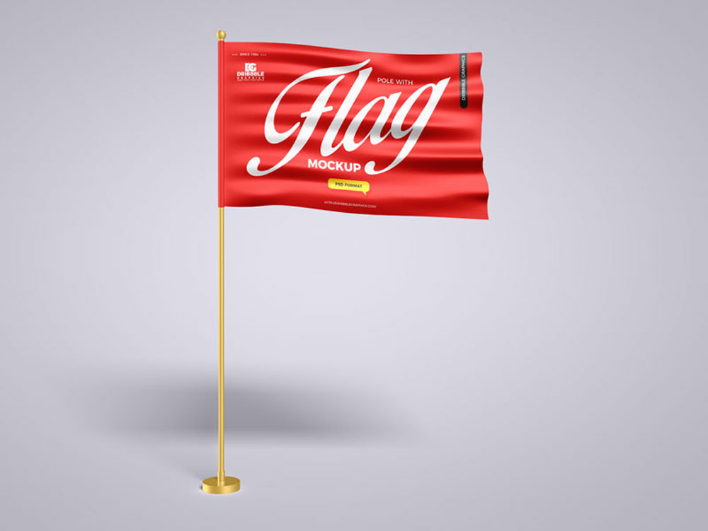Simple free Flag Mockups