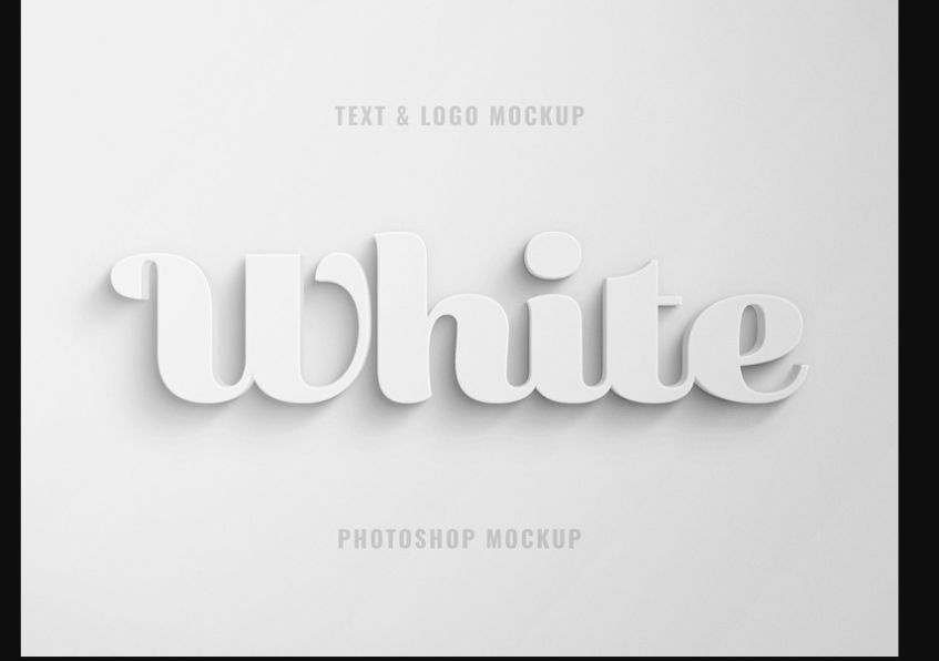 White D Text and Logo Mockup