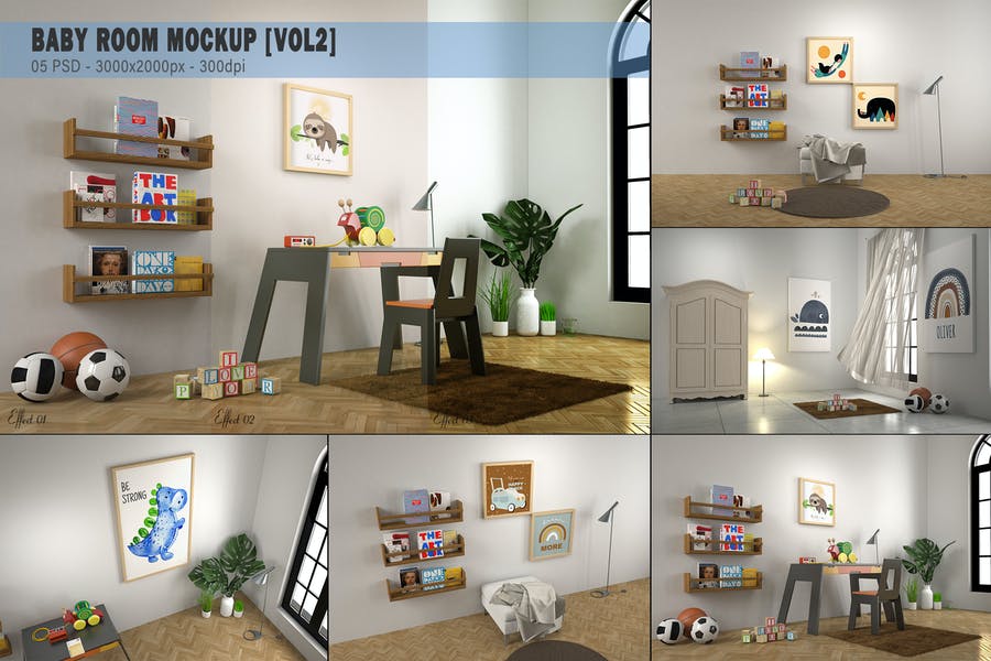 Fully Editable Kids Room Mockup
