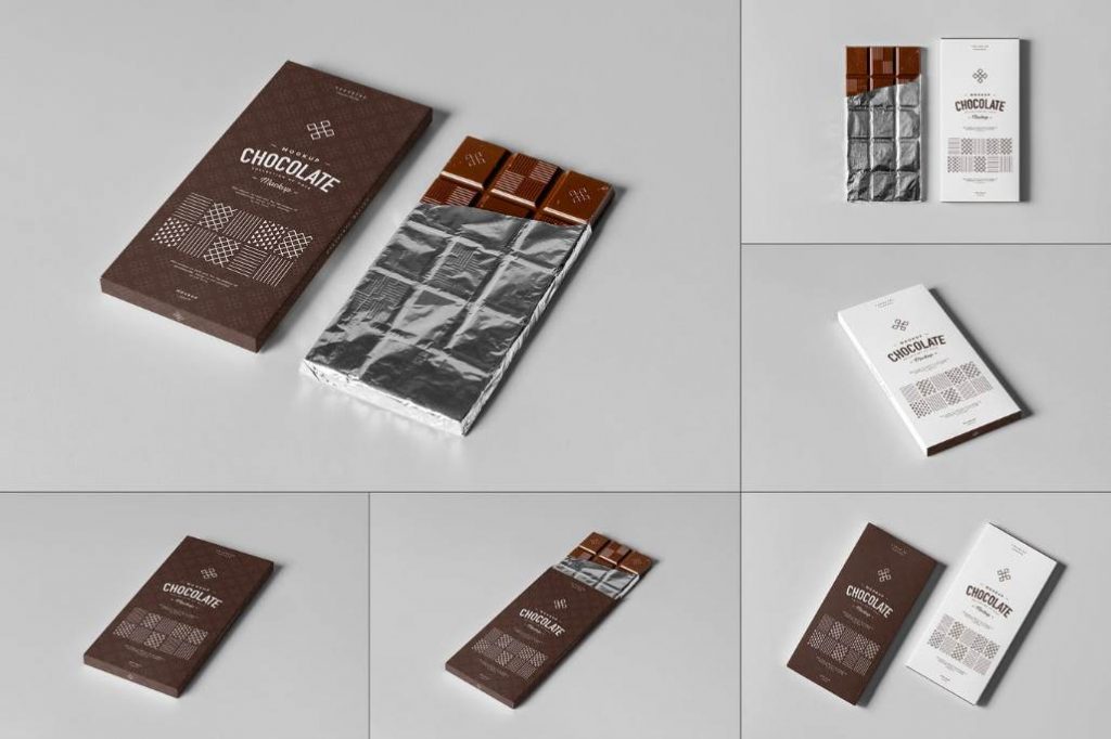 6 Photo Realistic Chocolate Packaging Mockup