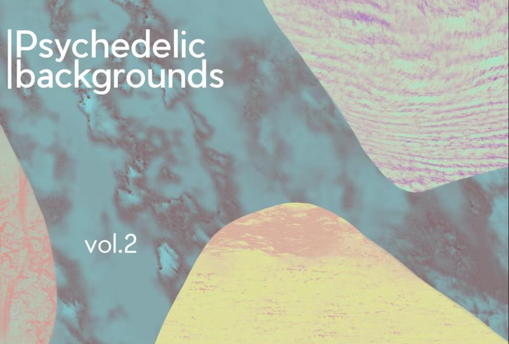 10 Simple Psychedelic Backgrounds Set