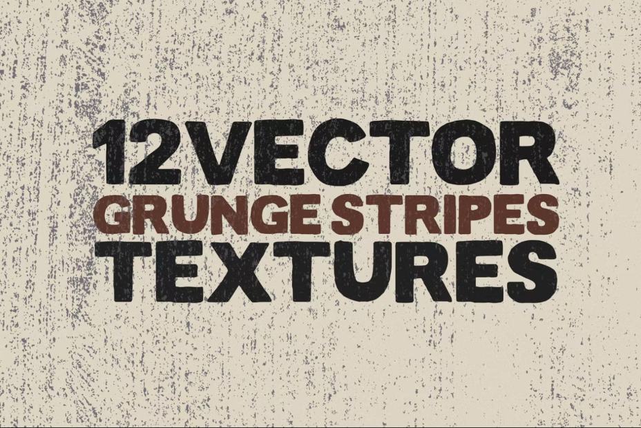 12 Vector Grunge Stripes Set