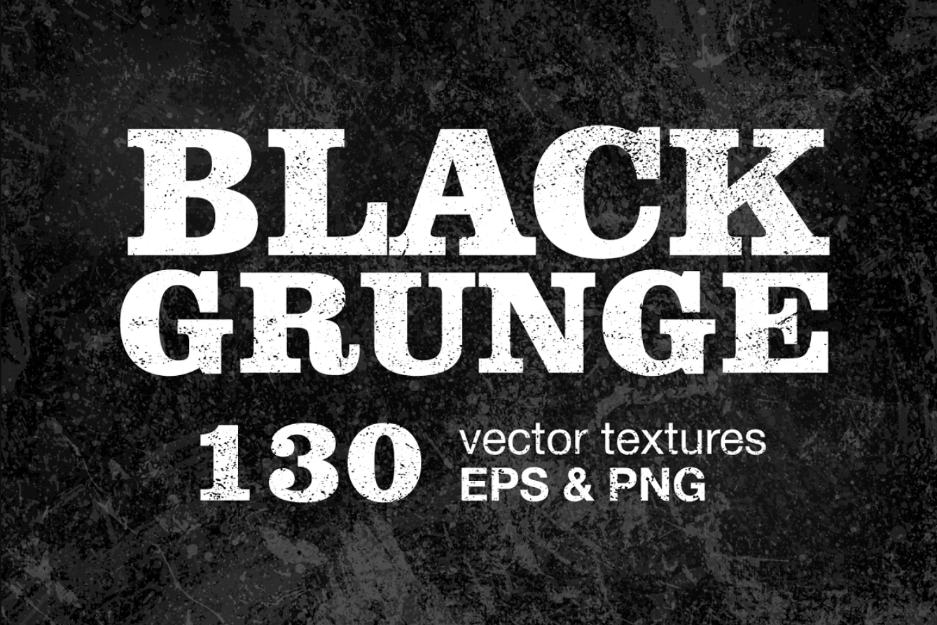 130 Black Grunge Vector Textures