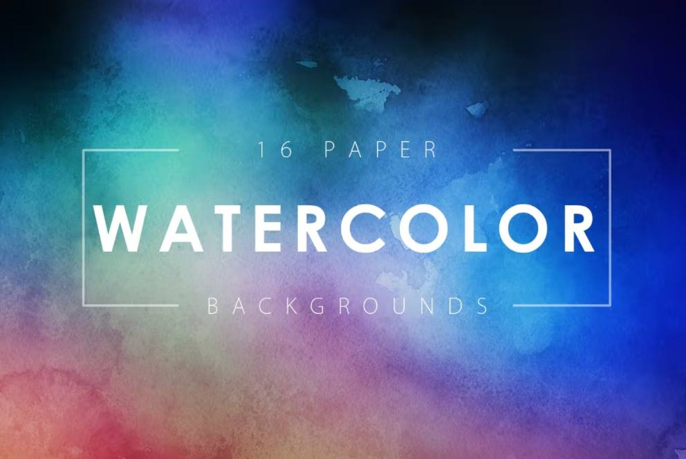 16 Watercolor paper Textures Set