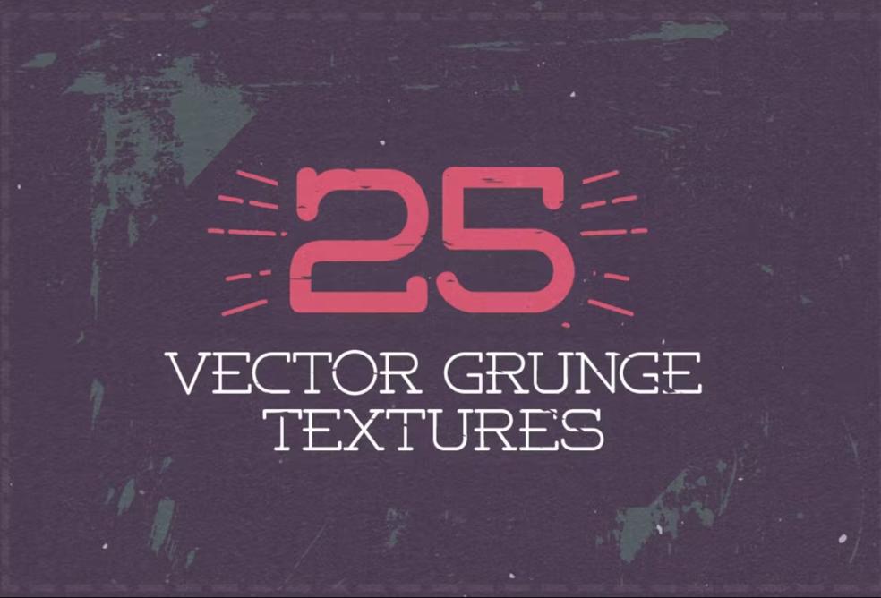 25 Vector Grunge Textures Set