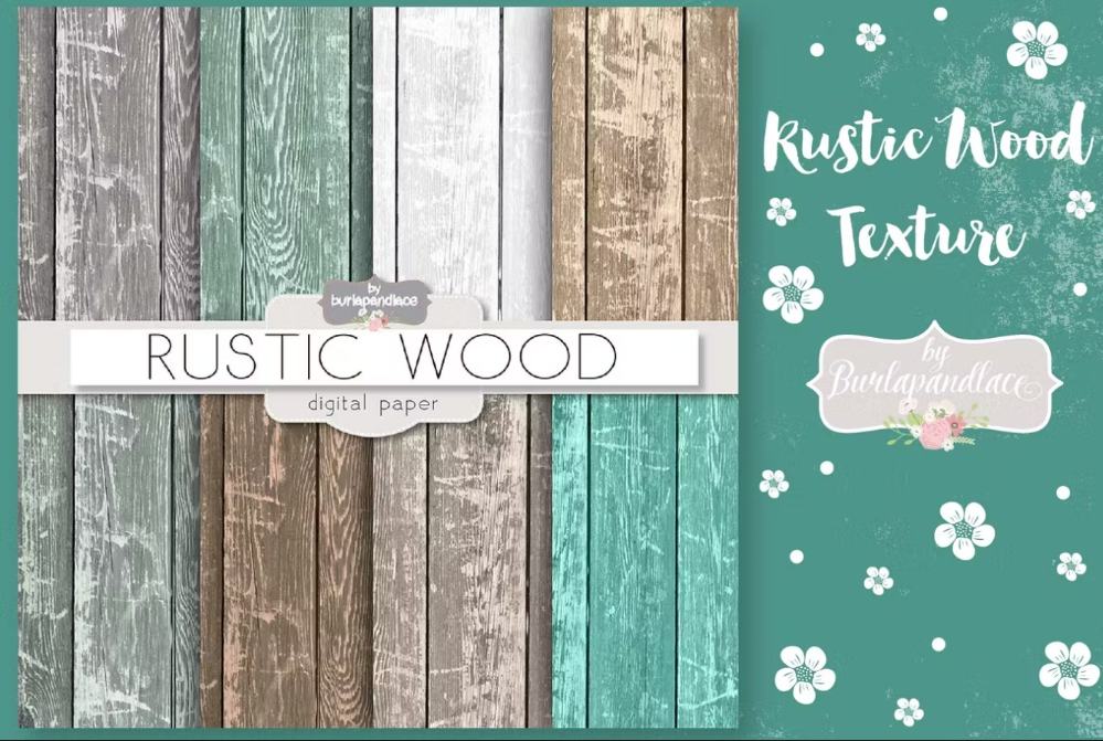 4 Rustic Wood Backgrounds Set