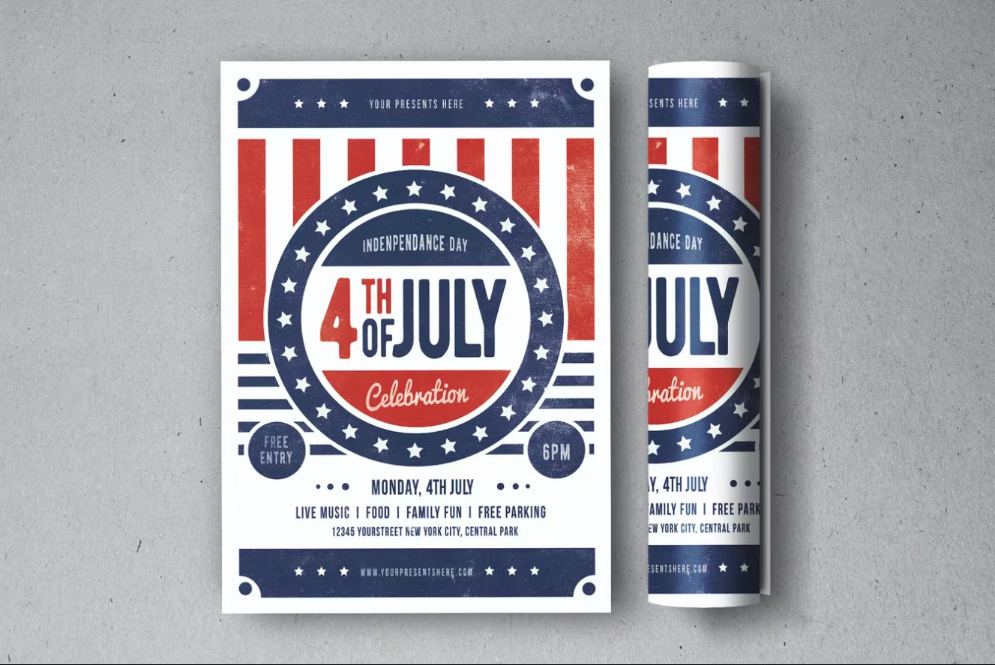 4th of July Celebration Poster Design