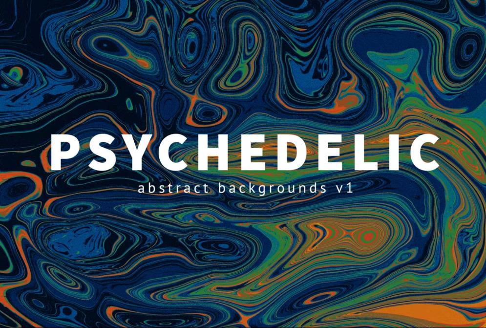 Abstract Psychedelic Backgrounds Set