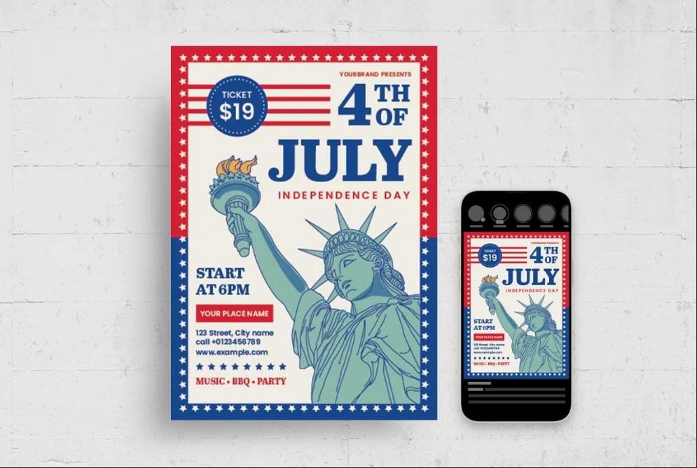 Ai and PSD 4th of July Flyer