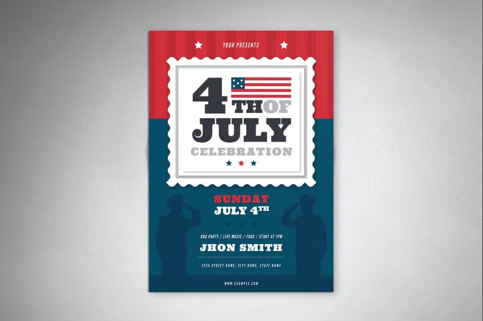 Ai and PSD July 4th Flyer Design