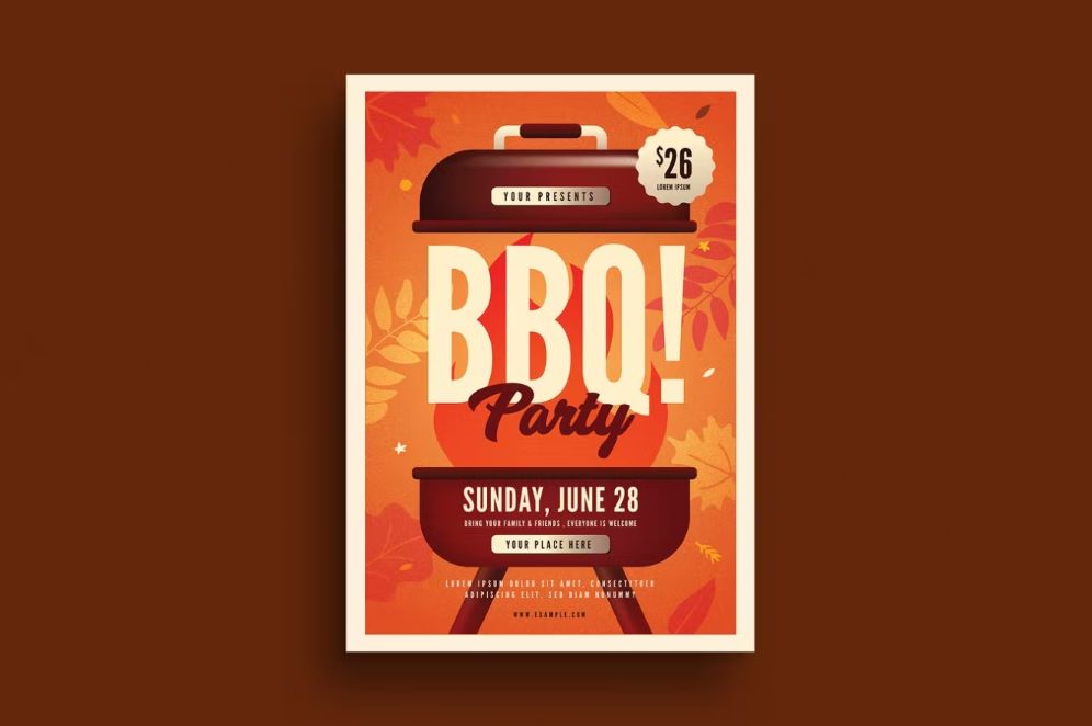 Autumn BBQ Party Flyer Remplate