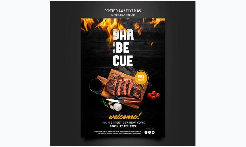 Barbecue Poster Template Design