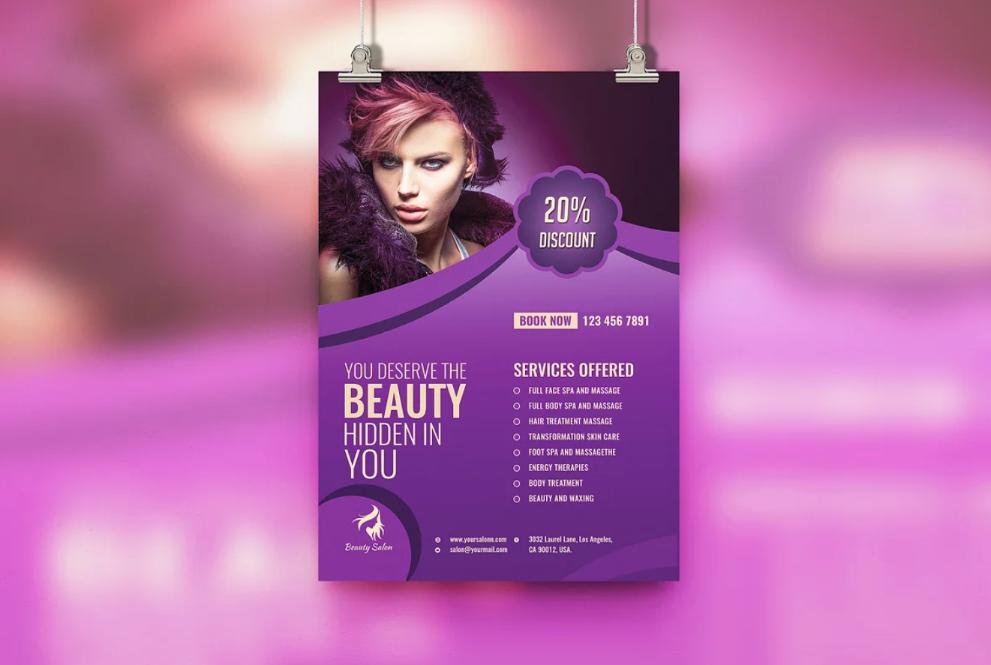 Beauty Salon Promotional Flyer Template