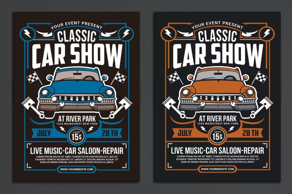 Classic Car Event Poster Design