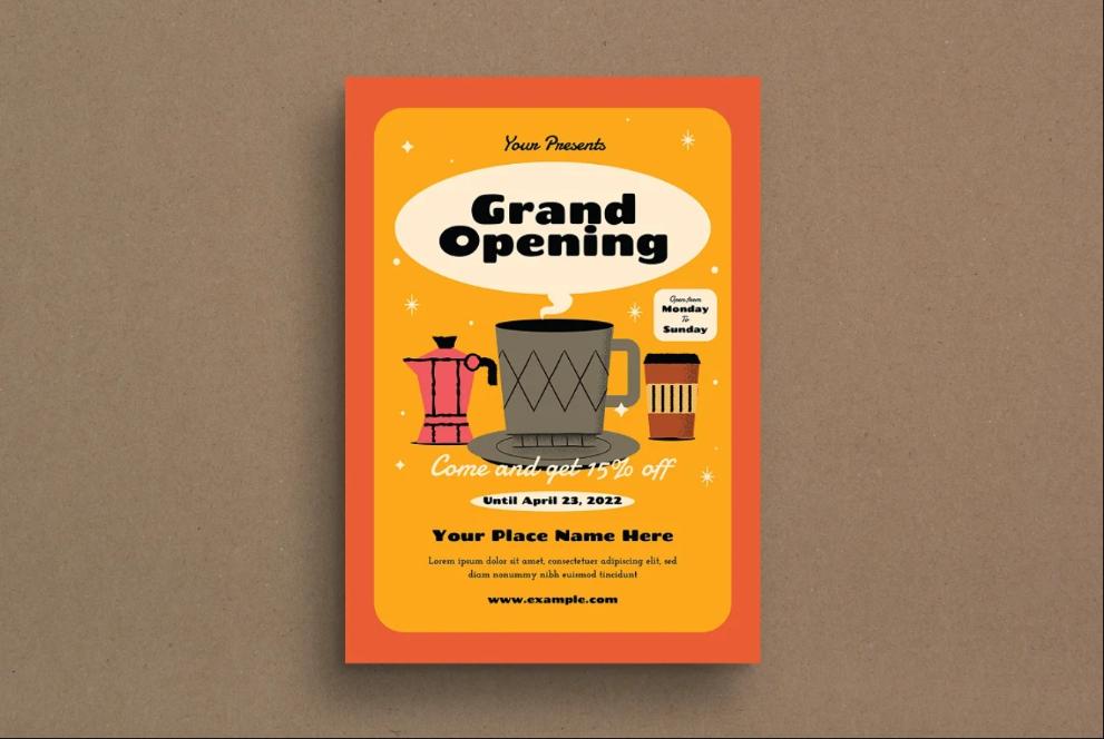 Coffee Store Opening Flyer Template
