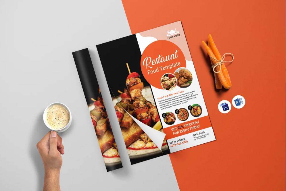 Editable Fast Food Flyer Design
