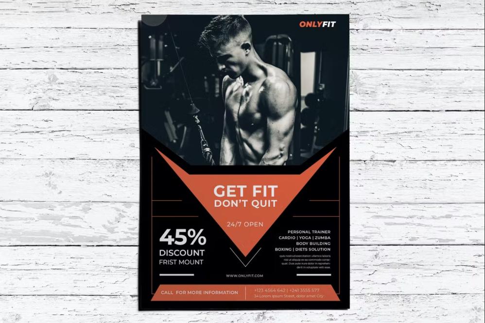 Editable Fitness Business Poster Design