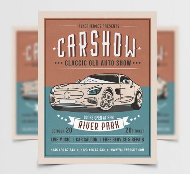 15+ Car Show Flyer Template AI PSD Download - MockupCloud