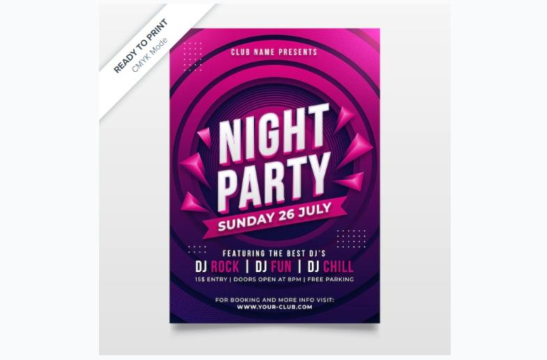 Free Night Party Flyer Template