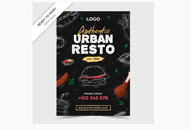 Free Urban Resto Flyer Design
