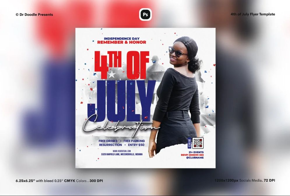 Fully Customizable July 4 th Flyer
