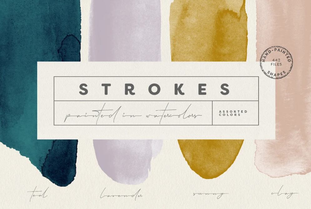High Resolution Watercolor Brush Shapes