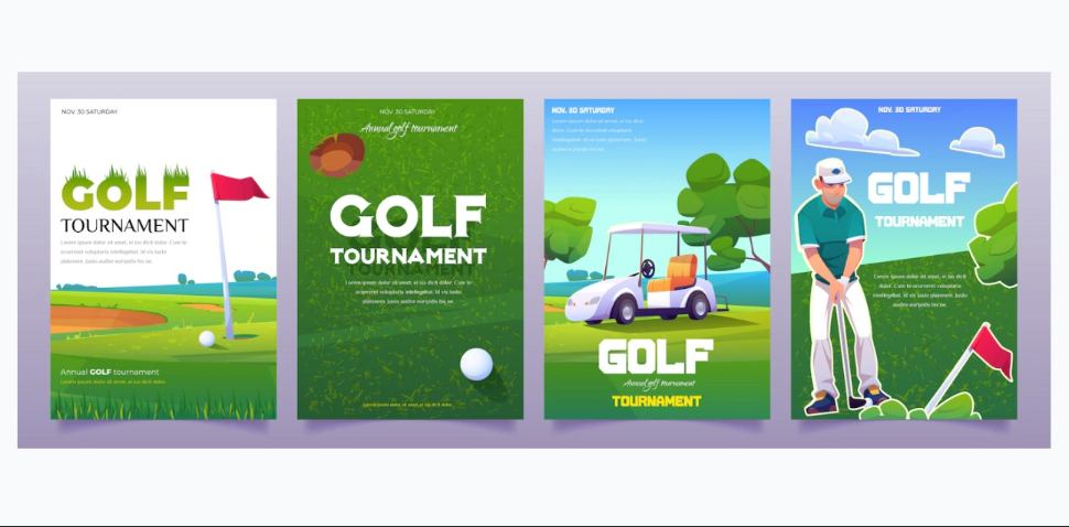Illustration Style Golf Flyer Design