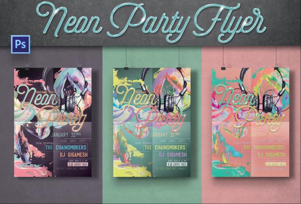 Meon Party Flyer Set