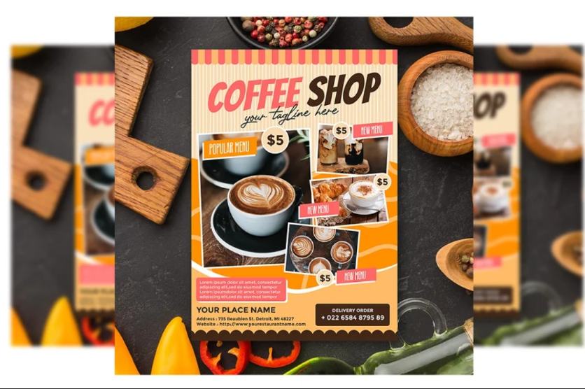 Minimal  Cafe Flyer Design