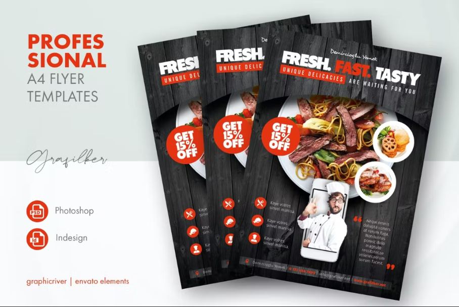 Professional A4 Food Flyer Template