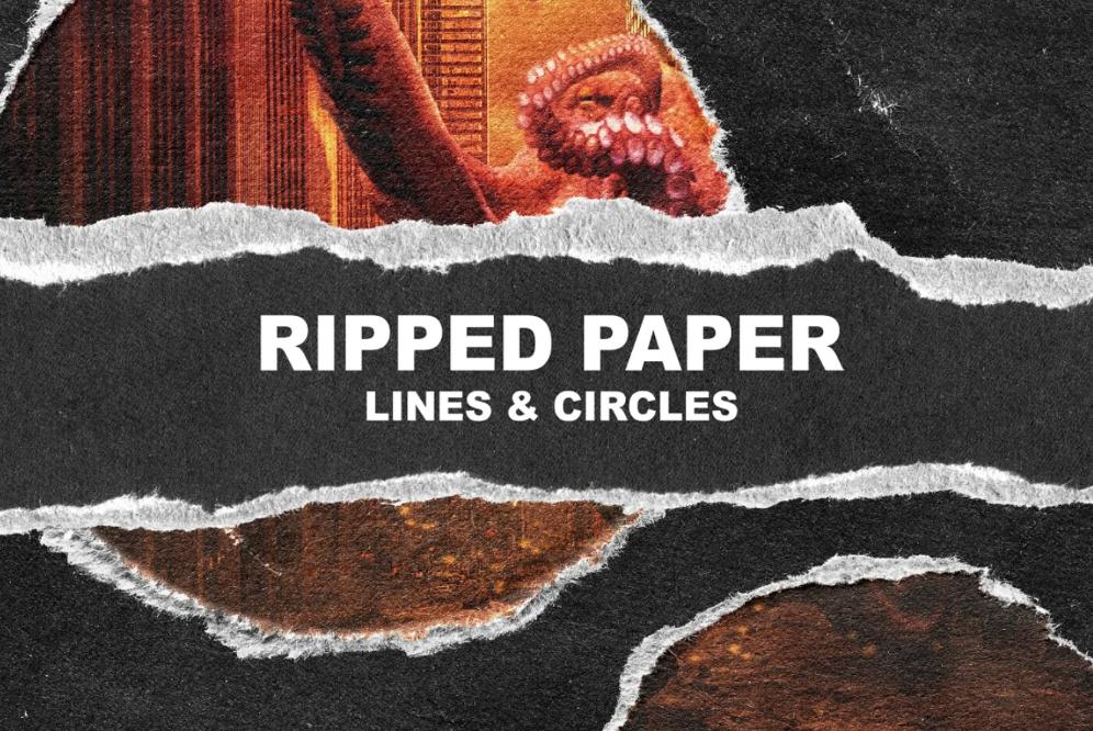 Ripped Paper Lines and Circles